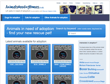 Tablet Screenshot of animalsneedinghomes.co.uk